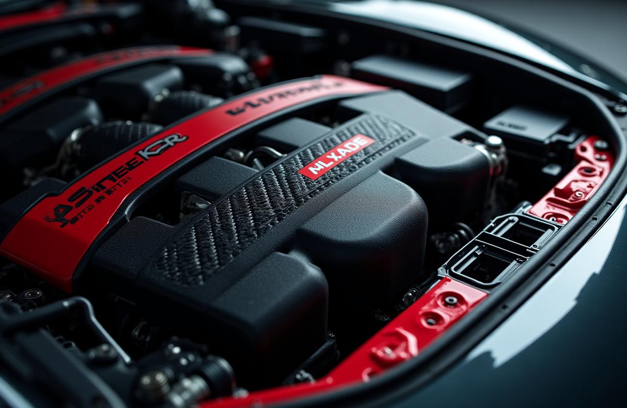 Close-up van een krachtig motorblok